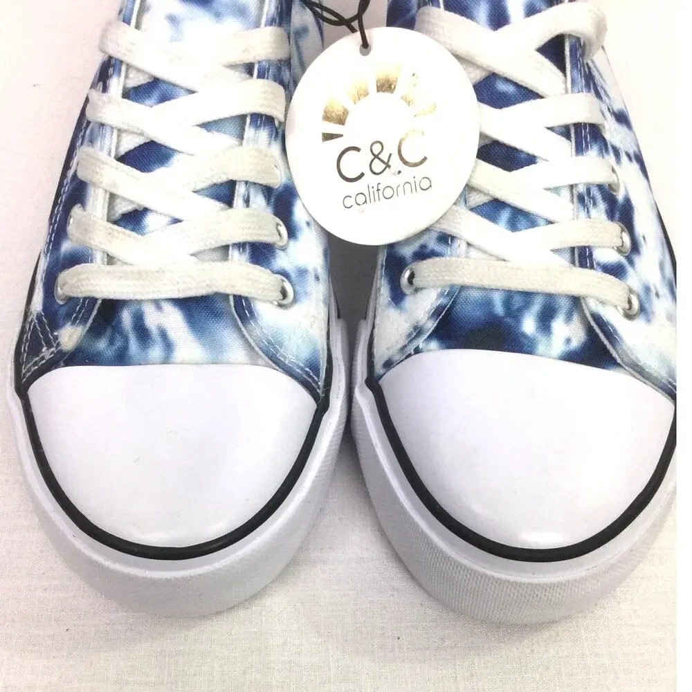 C &C California Indie Sleaze Y2K Streetwear Platform Tie Dye Lace Up Sneaker 11M
